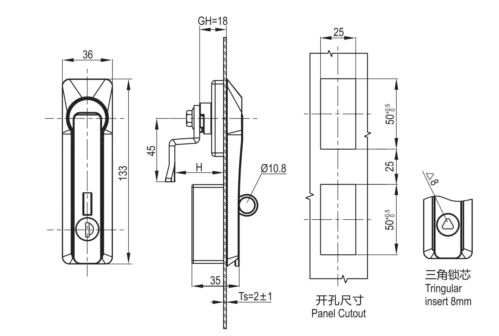 旋转把手 1103锁舌系列