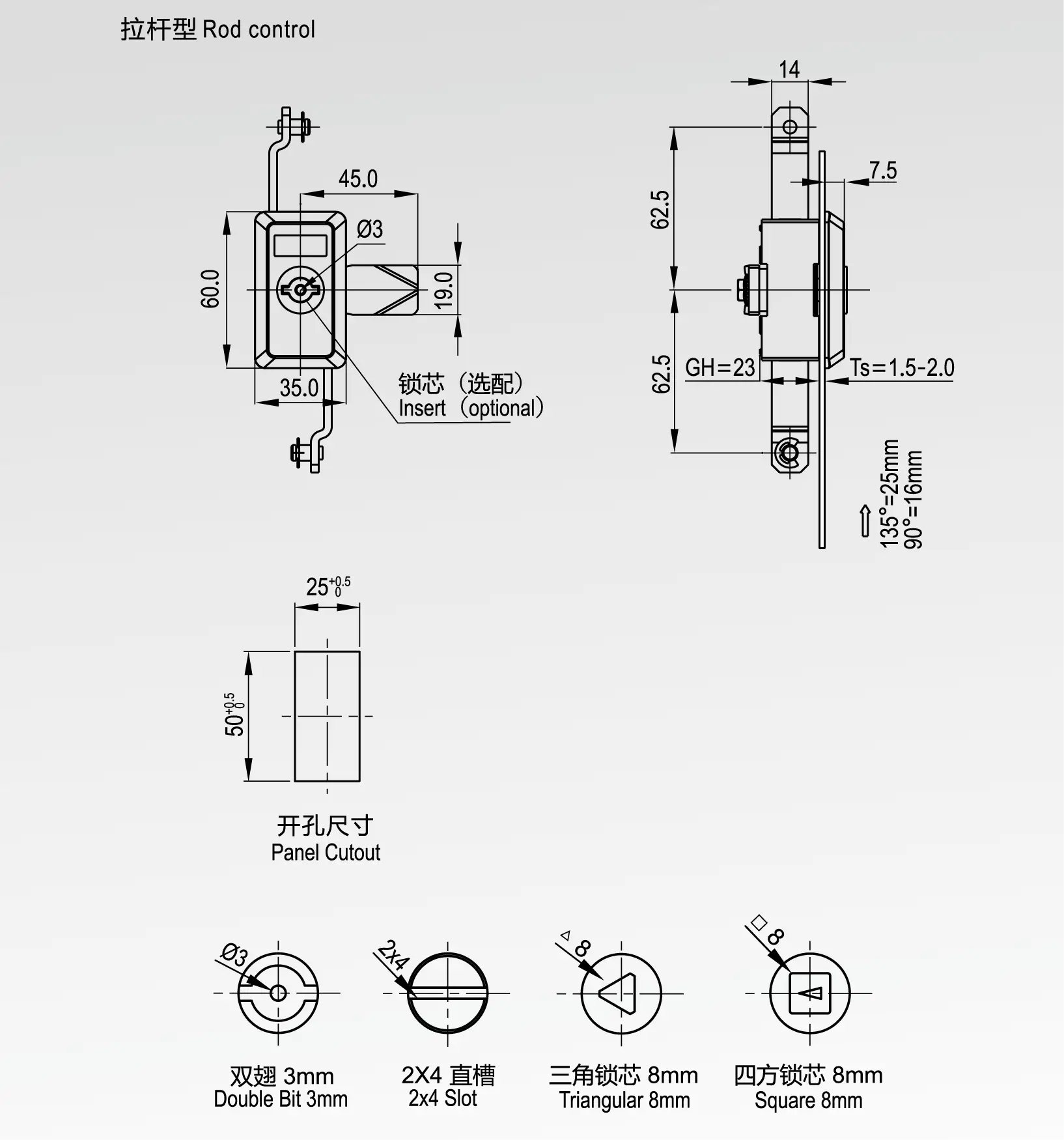 连杆型旋转把手 1127小型连杆系列